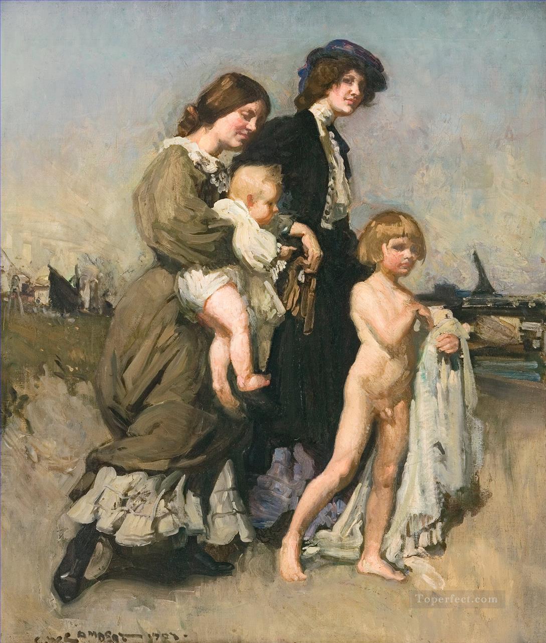 The holiday group The bathers George Washington Lambert portraiture Oil Paintings